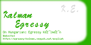 kalman egressy business card